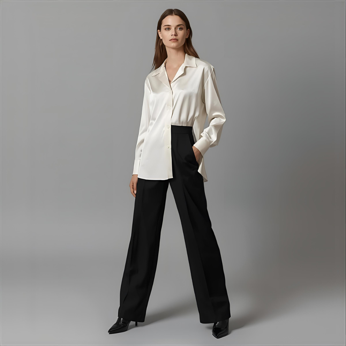 AMÉLIS | Blouse en soie ivoire élégante