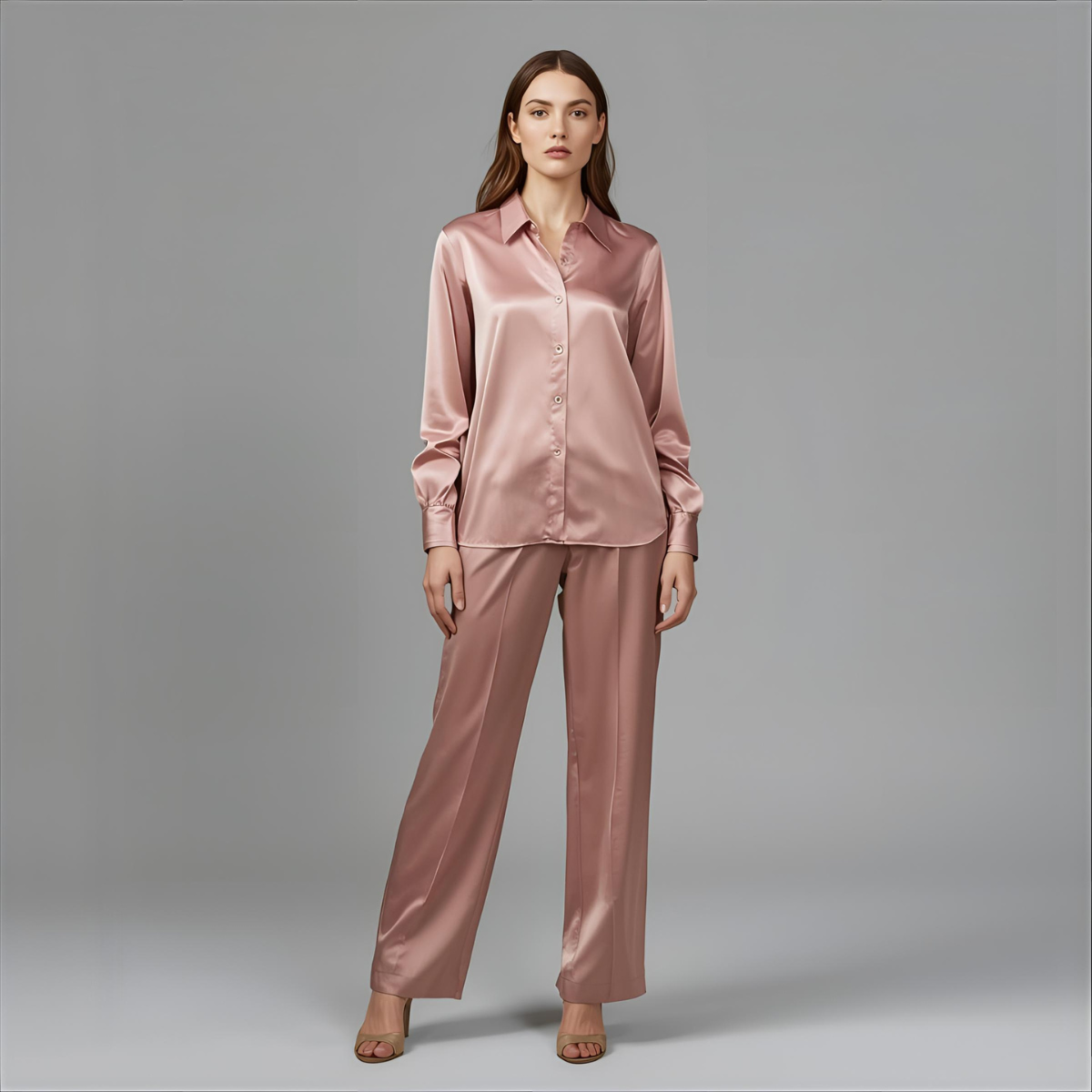 ÉLÉONYS | Blouse satinée rose poudré