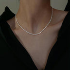 Collier Double Chaîne en Argent Élégant pour Femmes - Design Astral
