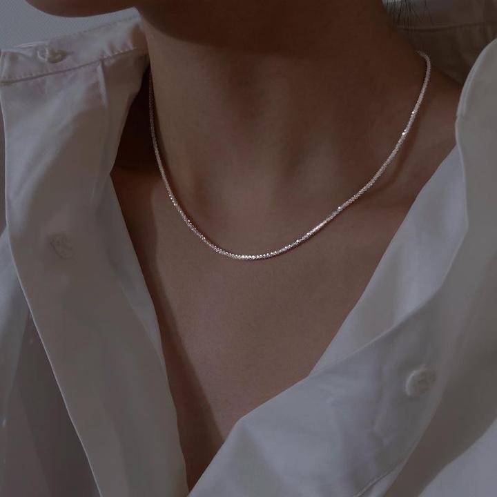 Collier Double Chaîne en Argent Élégant pour Femmes - Design Astral