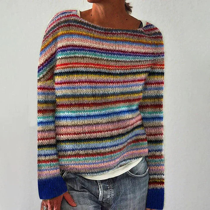 Chic pull rayé à manches longues