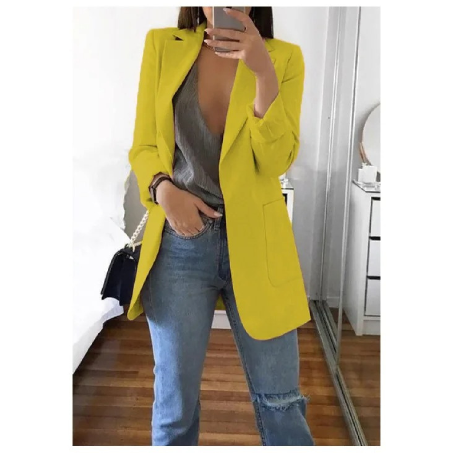 Blazer Femme à Double Boutonnage Imprimé - Parfait pour le Bureau