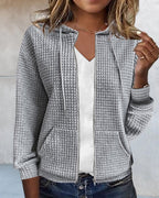 Cardigan Zippé à Capuche pour Femmes
