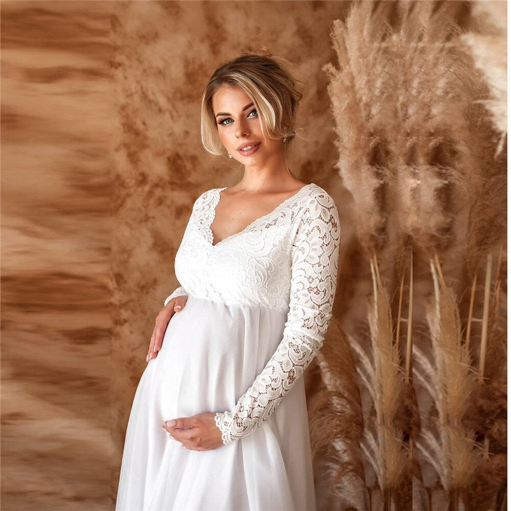Robe Maxi Chic en Dentelle pour Mamans en Attente