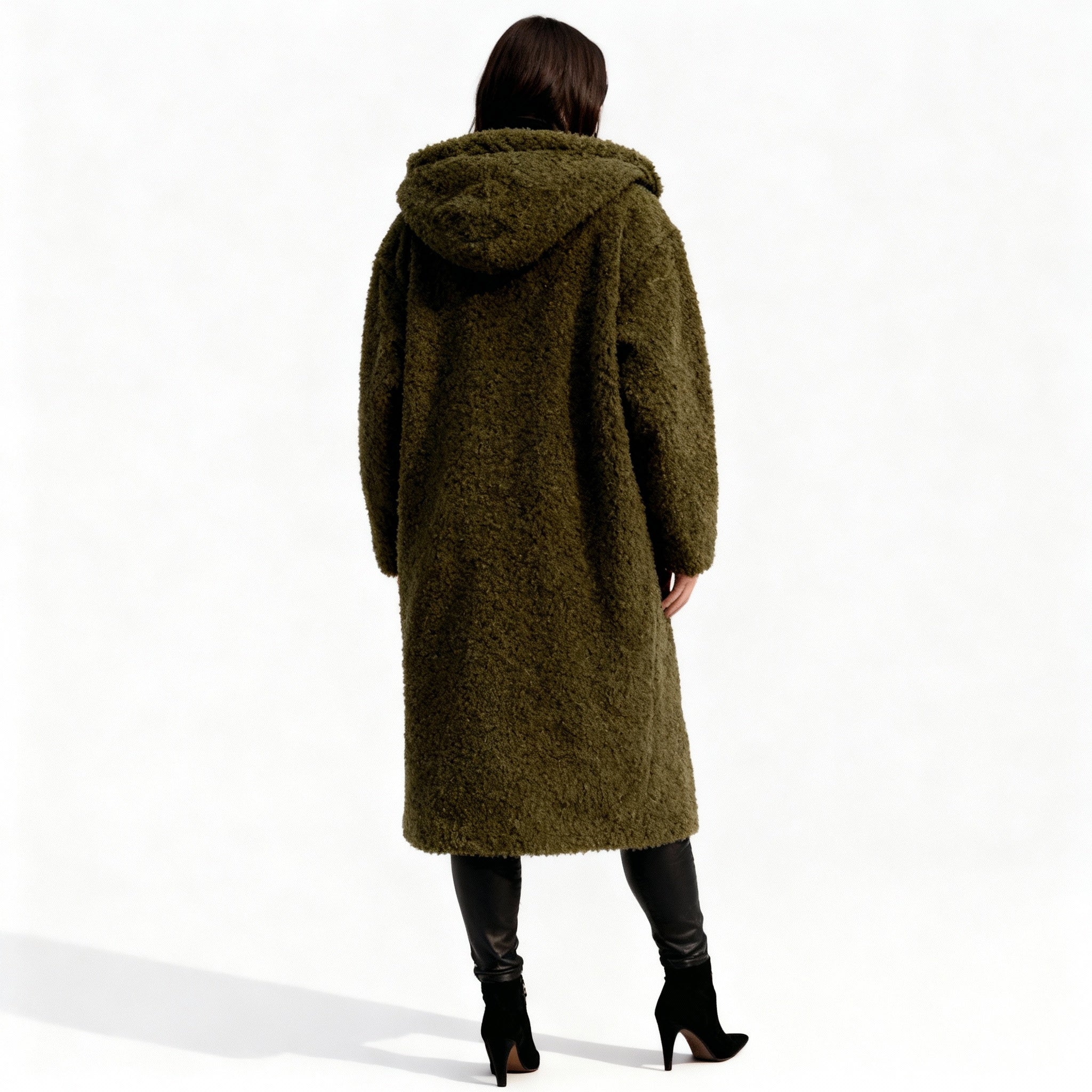 Chic Manteau Long en Fleece Peluche pour Femmes