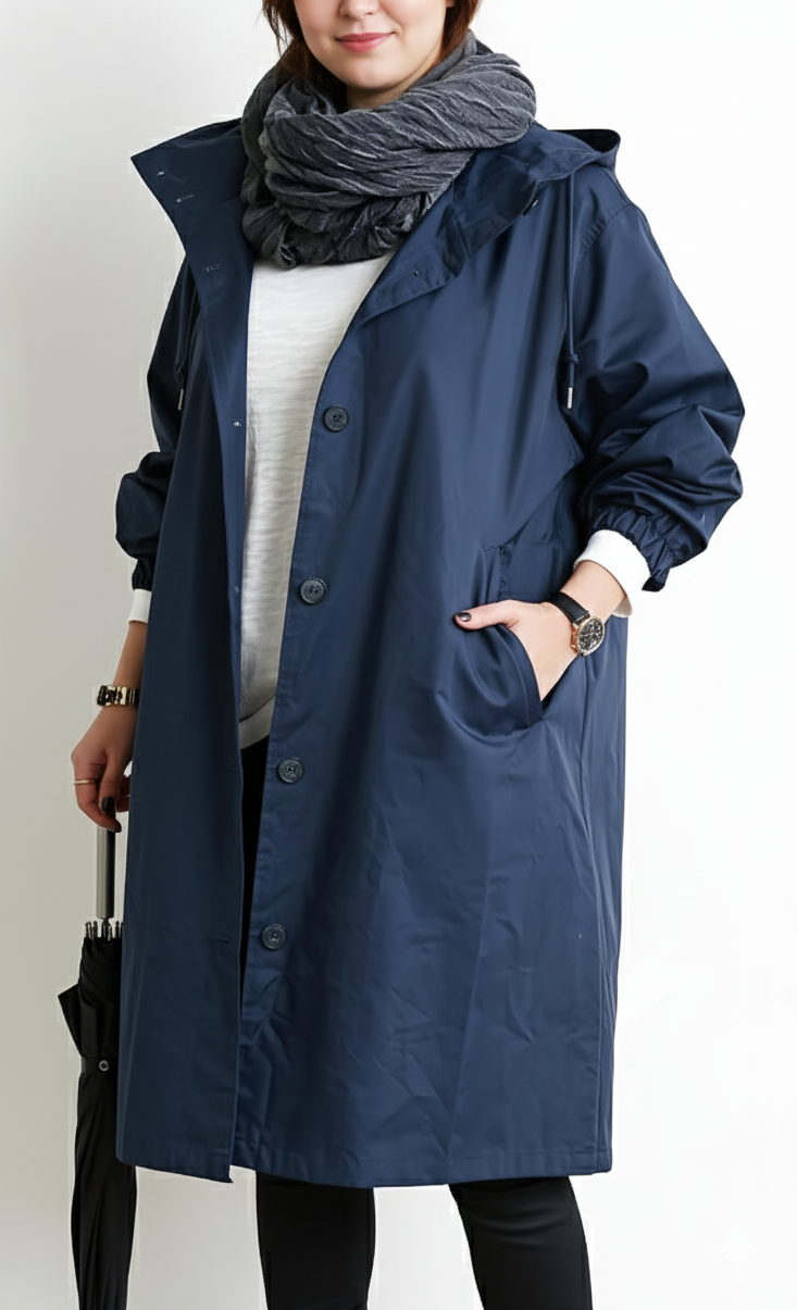 Veste Longue à Capuche Grande Taille pour Femme