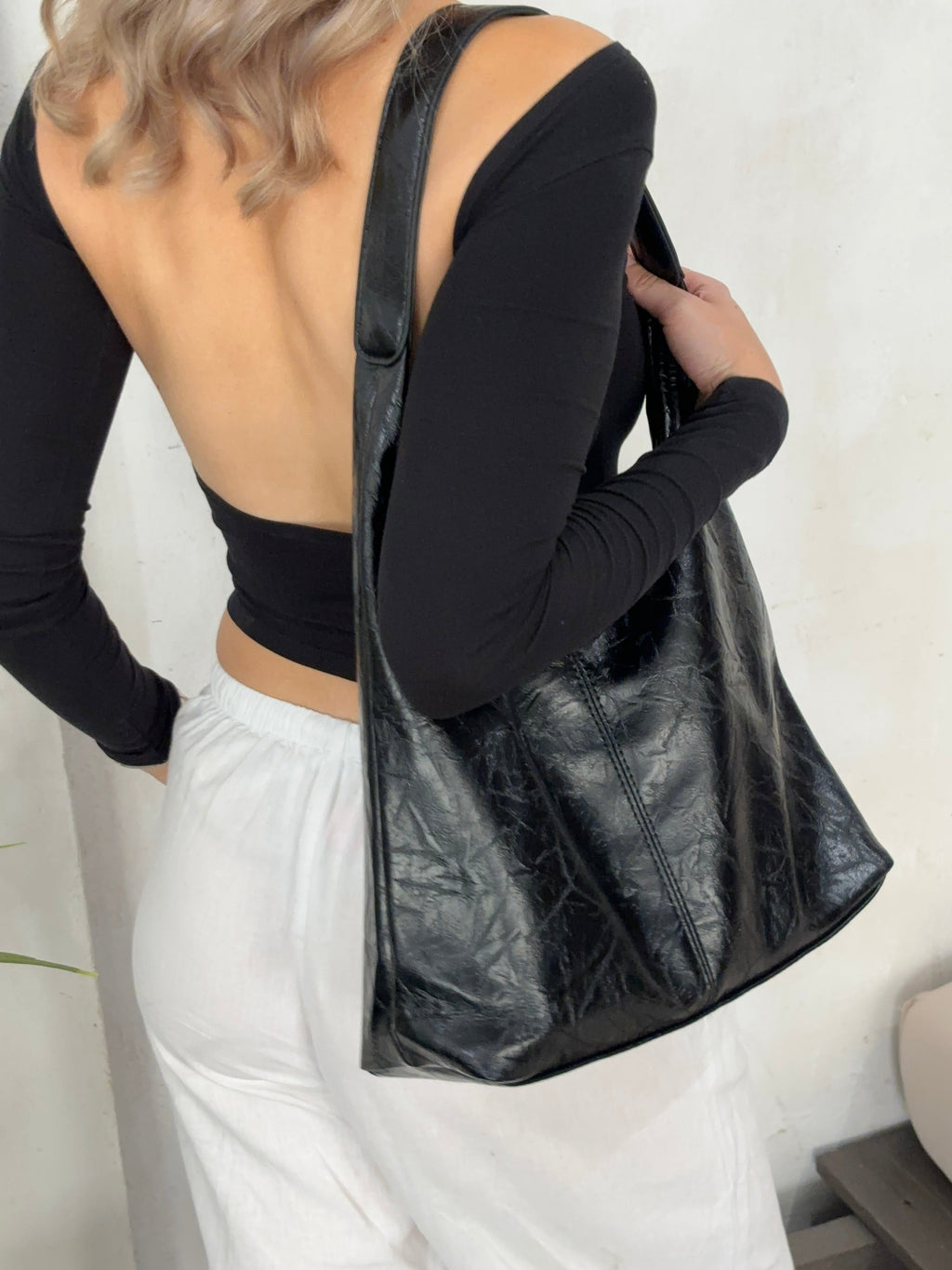 Sac fourre-tout en cuir vieilli au style rétro