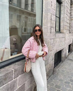 BLOOM – Veste Matelassée Femme en Patchwork Rose