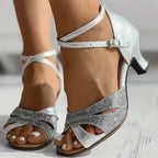 Sandales Brillantes à Talons pour Femmes