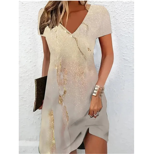 Robe de cocktail champagne scintillante