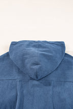 Veste Teal à Capuche avec Zip et Cordon de Serrage