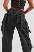 Chic Pantalons Cargo en Denim pour Femmes