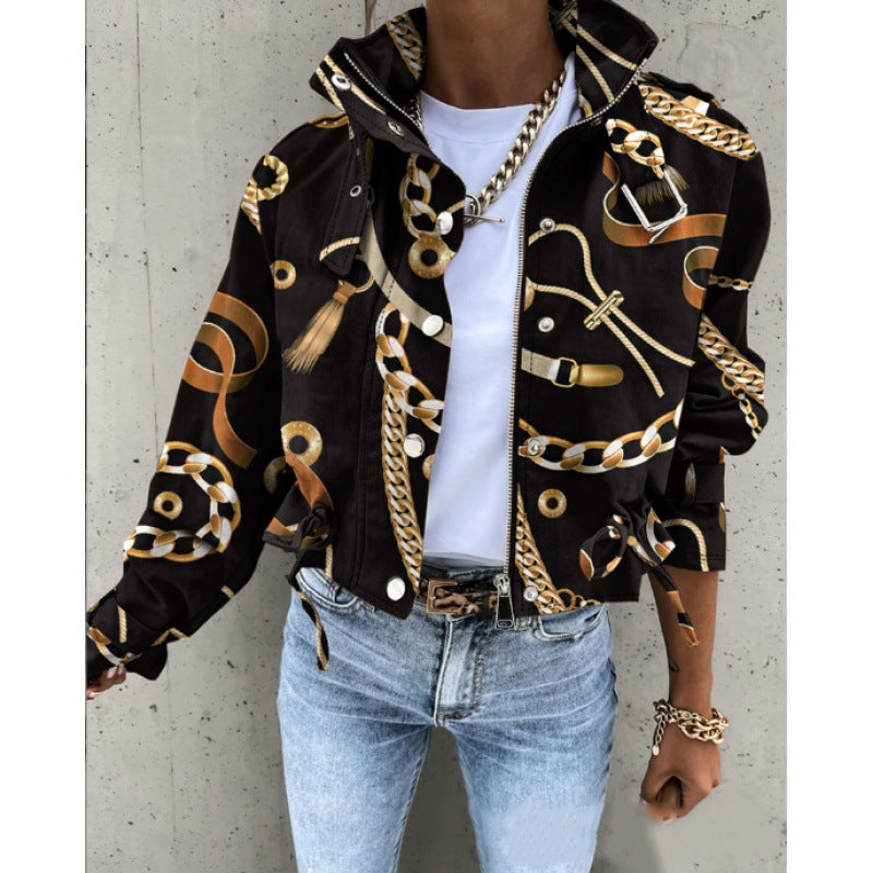 Élégante Veste Femme à Col Montant