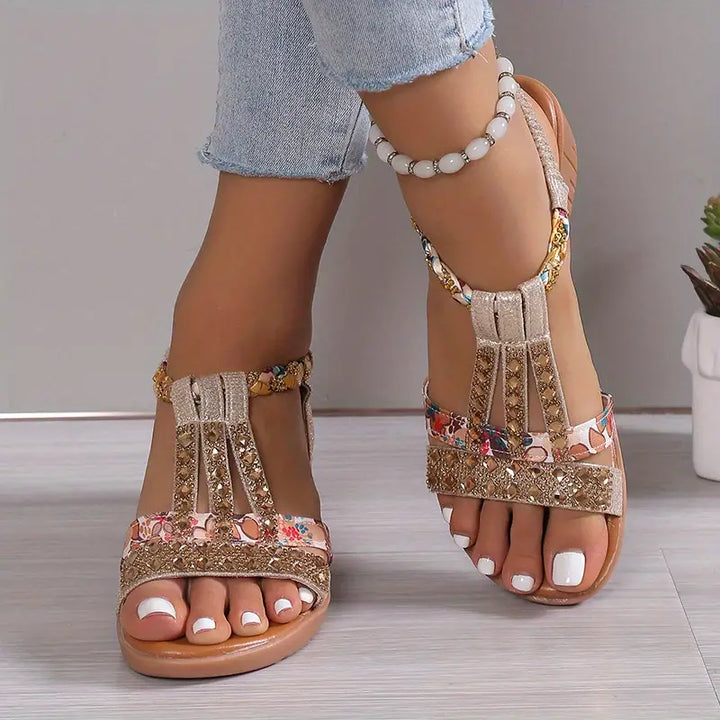 Sandales Wedge Tressées au Style Boho Chic