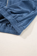 Veste Teal à Capuche avec Zip et Cordon de Serrage