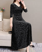 Chic Velour Evening Gown